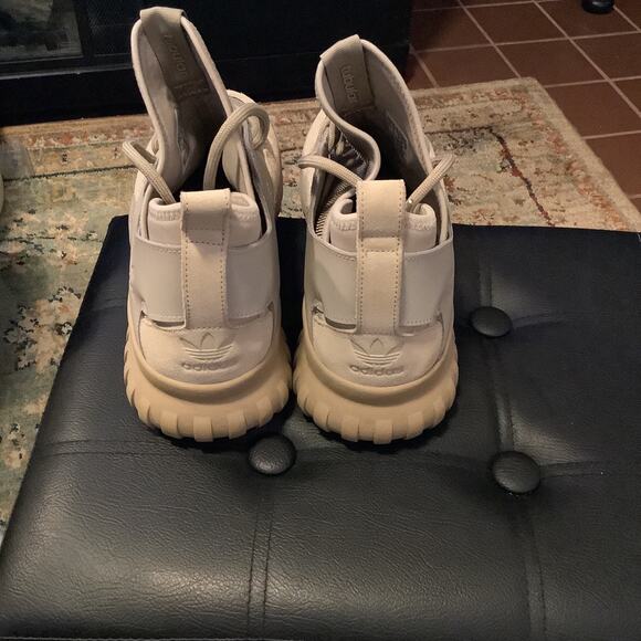 Adidas Men’s Tubular X Hemp Sneakers Tan High Top Men 8.5 or Women 10 main image 5